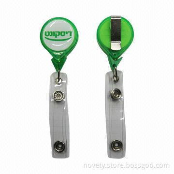 Made of Metal/Plastic/ABS, Retractable Badge Reel, 32mm, round shape